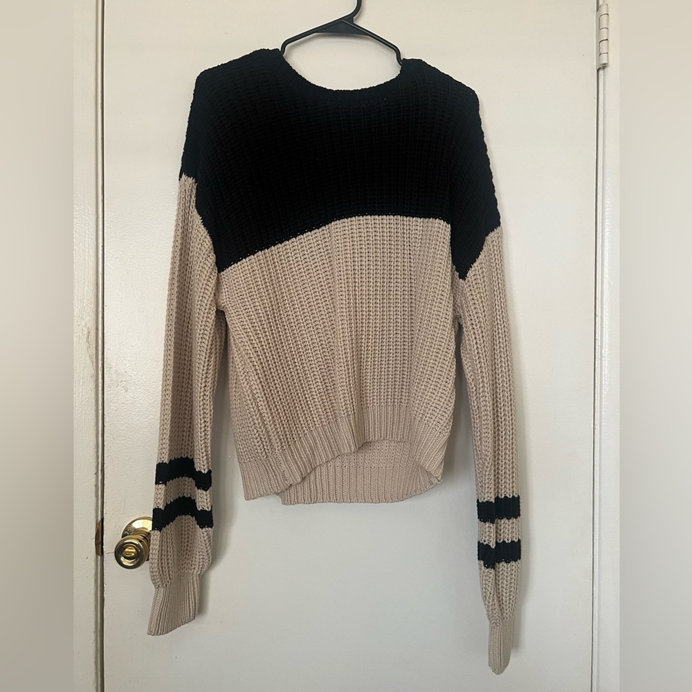 Z Supply Black and Tan Knit Sweater - Women’s size L